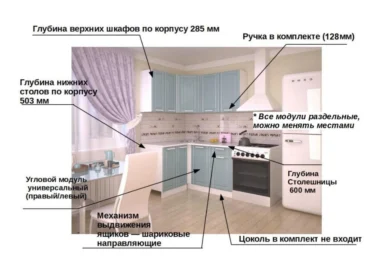 Кухня модульная угловая Сильфида Р03 фото 2