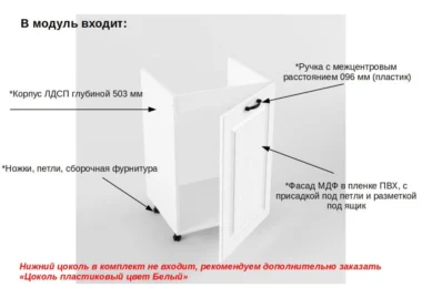 Шкаф нижний под мойку Мира 50см фото 2